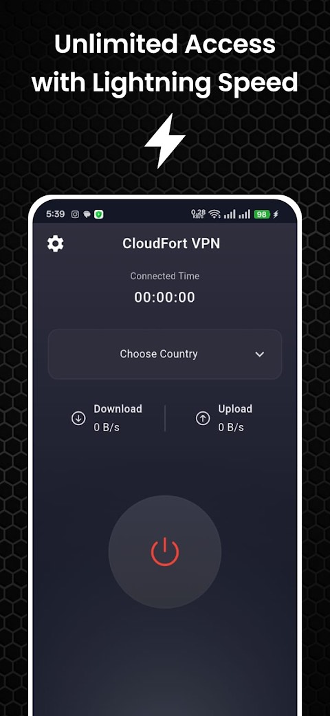 CloudFort Secure VPN connection screen